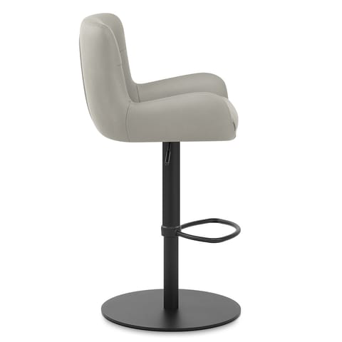 Faraday Bar Stool Grey Real Leather