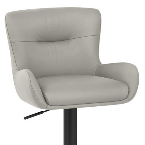 Faraday Bar Stool Grey Real Leather