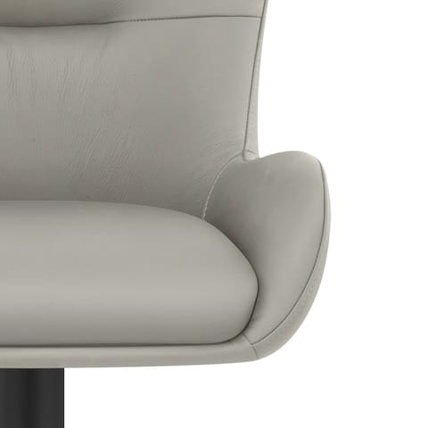 Faraday Bar Stool Grey Real Leather