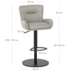 Faraday Bar Stool Grey Real Leather