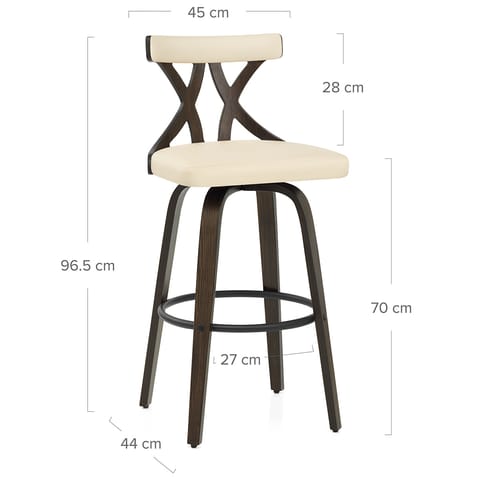 Nash Stool Dark Walnut & Cream
