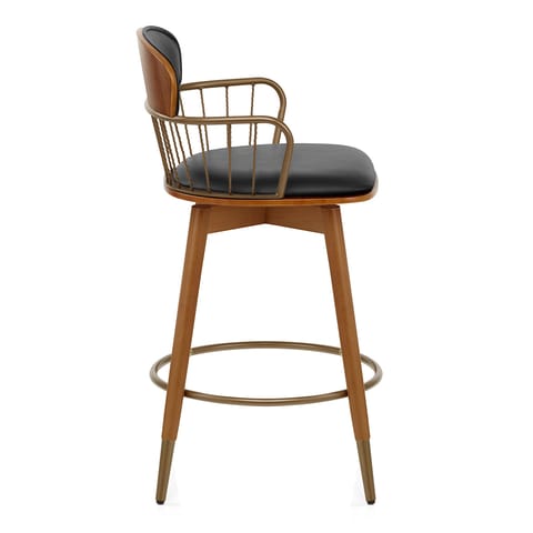 Opera Bar Stool Walnut & Black