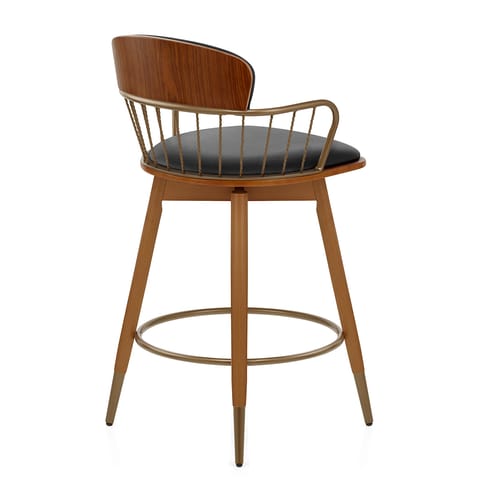 Opera Bar Stool Walnut & Black