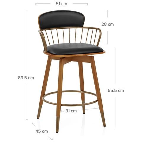 Opera Bar Stool Walnut & Black