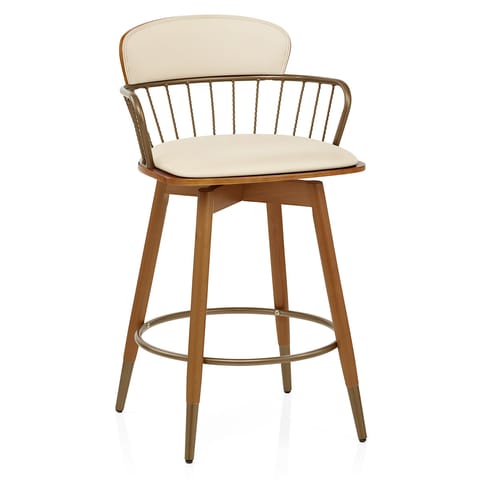Opera Bar Stool Walnut & Cream