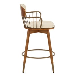 Opera Bar Stool Walnut & Cream