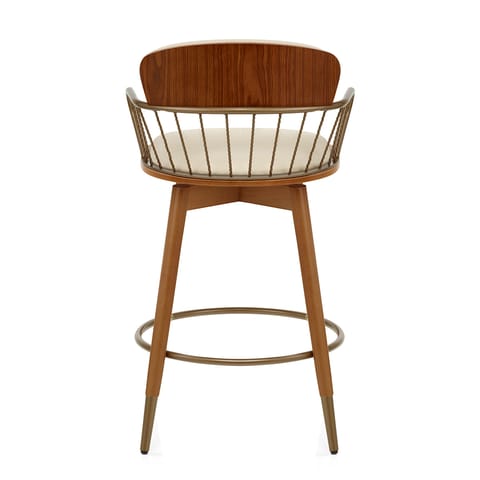Opera Bar Stool Walnut & Cream