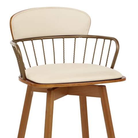 Opera Bar Stool Walnut & Cream