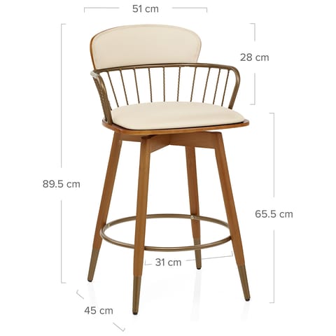 Opera Bar Stool Walnut & Cream