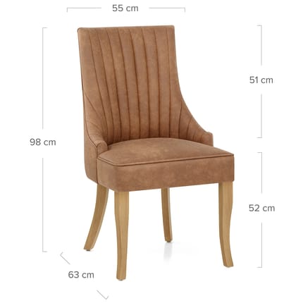 Eton Dining Chair Tan Dimensions