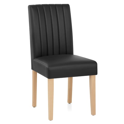 Newbury Real Leather Dining Chair Black