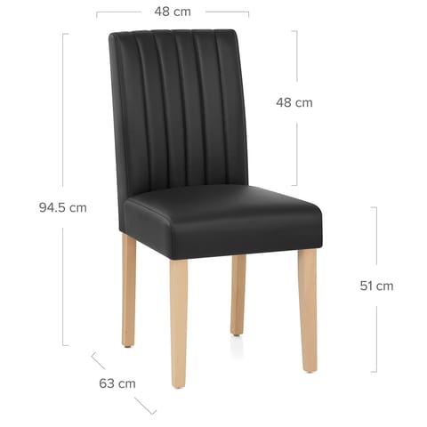 Newbury Real Leather Dining Chair Black