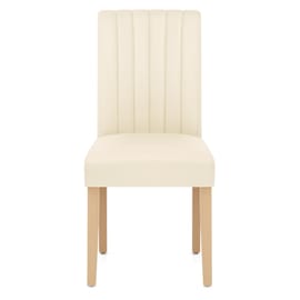 Newbury Real Leather Dining Chair Cream