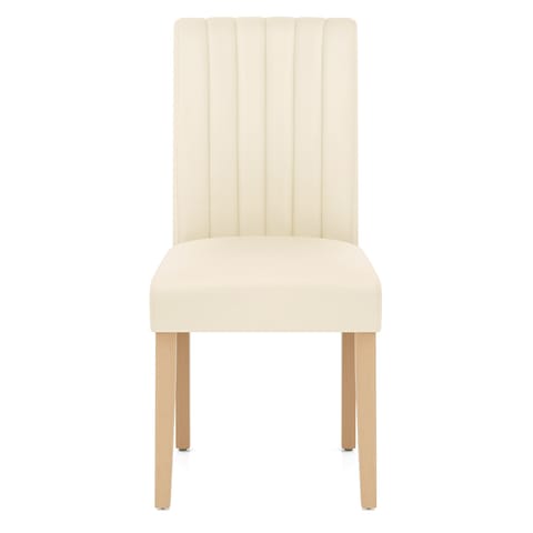 Newbury Real Leather Dining Chair Cream