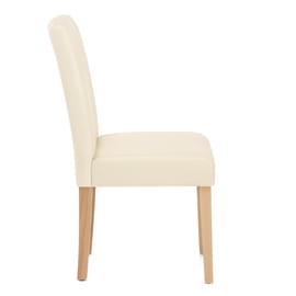 Newbury Real Leather Dining Chair Cream