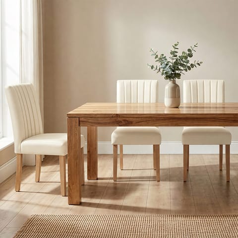 Newbury Real Leather Dining Chair Cream