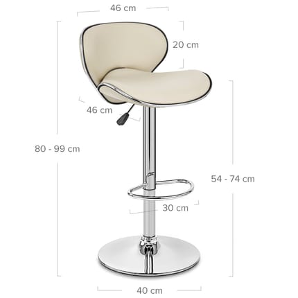 Duo Bar Stool Cream Dimensions