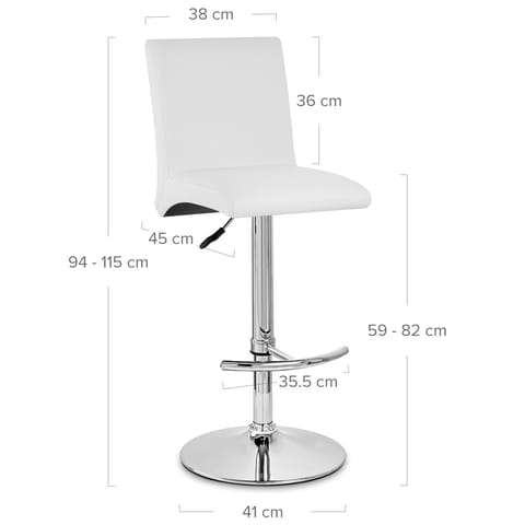 Deluxe High Back Stool White