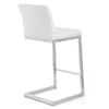 Ace Brushed Steel Stool White