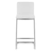 Ace Brushed Steel Stool White