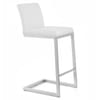 Ace Brushed Steel Stool White