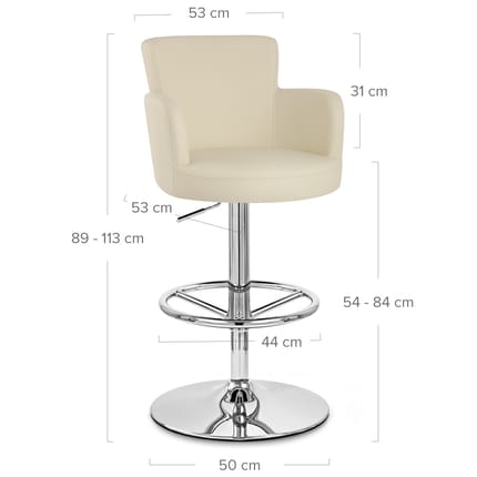 Chateau Bar Stool Cream Dimensions