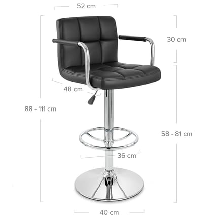 Maze Bar Stool Black Dimensions