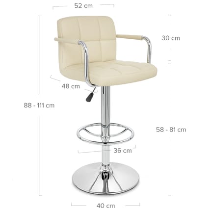 Maze Bar Stool Cream Dimensions