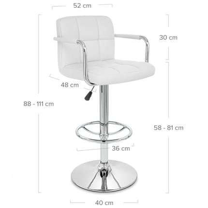 Maze Bar Stool White Dimensions