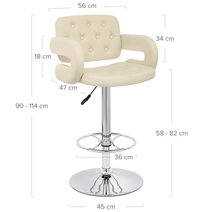 Polaris Bar Stool Cream Dimensions