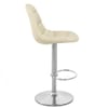 Rochelle Brushed Steel Stool Cream