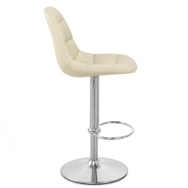 Rochelle Brushed Steel Stool Cream