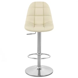Rochelle Brushed Steel Stool Cream