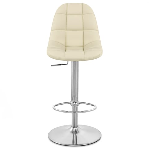 Rochelle Brushed Steel Stool Cream
