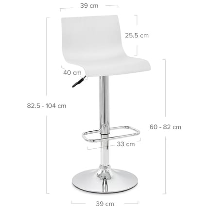 Serena Bar Stool White Dimensions