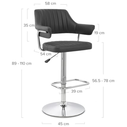 Skyline Bar Chair Black Dimensions