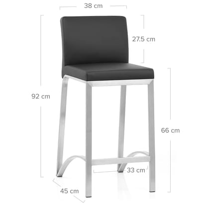 Leah Brushed Stool Black Dimensions