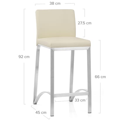 Leah Brushed Stool Cream Dimensions