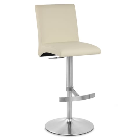 Deluxe Brushed High Back Stool Cream