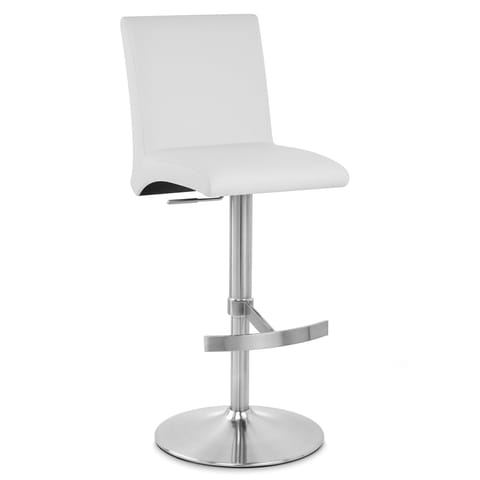 Deluxe Brushed High Back Stool White