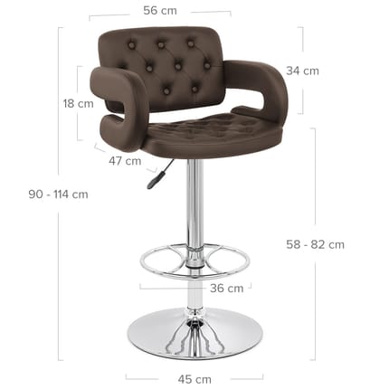 Polaris Bar Stool Brown Dimensions