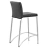 Leah Brushed Real Leather Stool Black