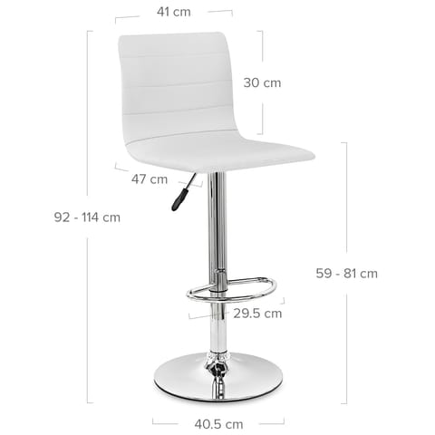 Fabio Real Leather Stool White