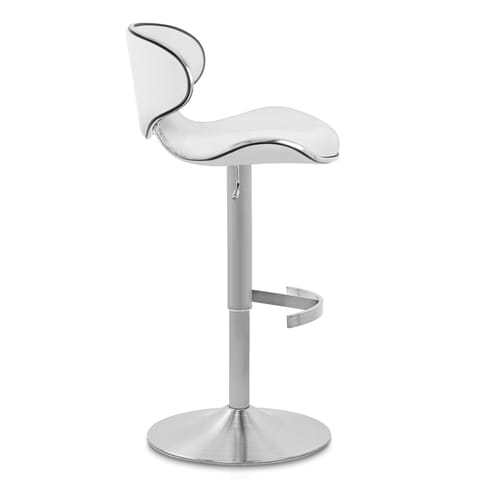 Deluxe Duo Leather Brushed Stool White