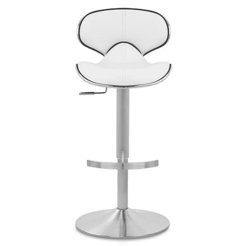 Deluxe Duo Leather Brushed Stool White