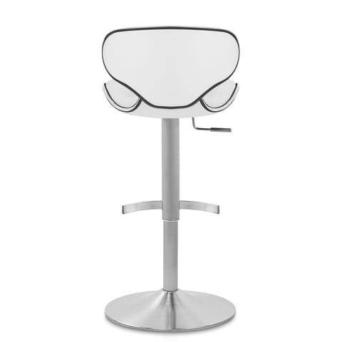 Deluxe Duo Leather Brushed Stool White