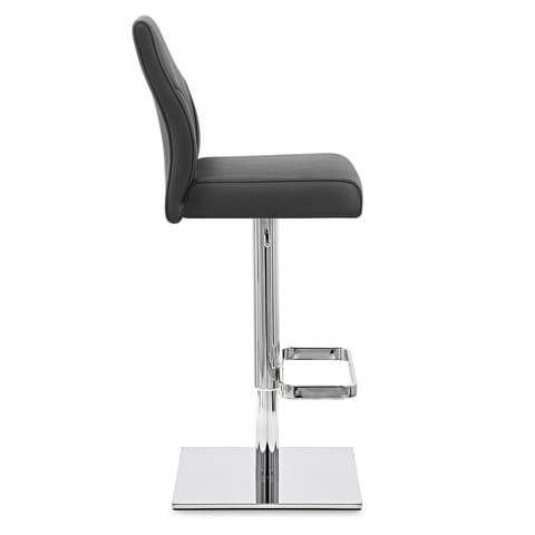 Martello Real Leather Stool Black