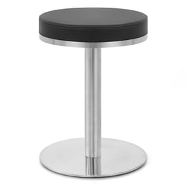 Tuck Brushed Steel Stool Black