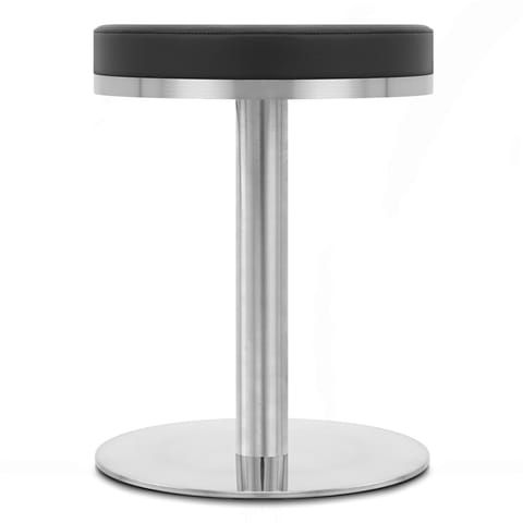 Tuck Brushed Steel Stool Black