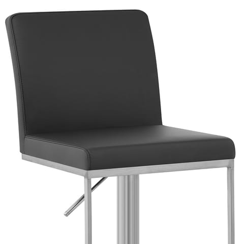 Cadiz Brushed Steel Stool Black